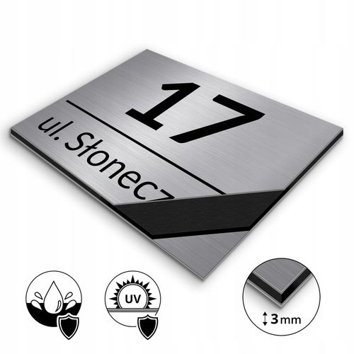 NIERDZEWNY NUMER NA DOM 32x21cm TABLICZKA ADRESOWA Z NUMEREM DOMU ALUMINIUM na Arena.pl