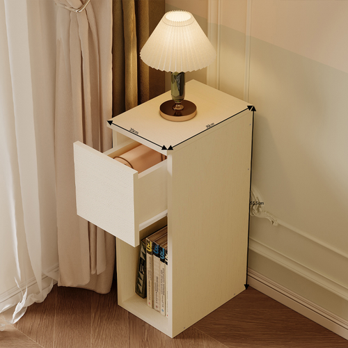 SZAFKA NOCNA BIAŁA Z SZUFLADĄ STOLIK Z PÓŁKĄ NOWOCZESNY LOFT SYPIALNI na Arena.pl