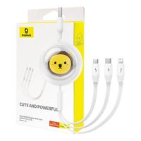 Kabel Baseus 3w1 USB-C, microUSB, Lightning 3,5A 1,1m Biały