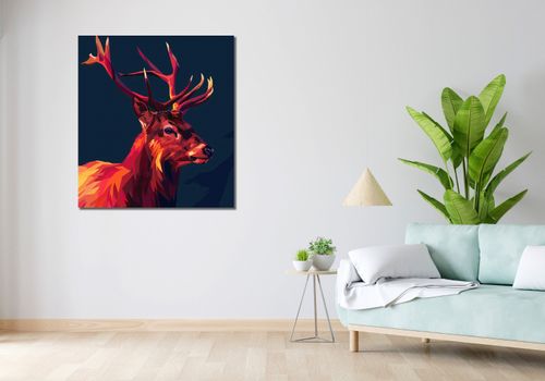 Obraz 90x100cm Jeleń w Geometrii na Arena.pl