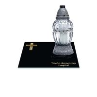 SZKLANA PODSTAWKA POD ZNICZE 35x35cm  TWÓJ DOWOLNY NAPIS 16 wzorów