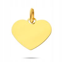 Złota zawieszka serce XL do graweru pr. 585