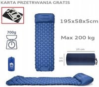 ULTRALEKKA MATA WBUDOWANA POMPKA KARIMATA GRUBY WYGODNY MATERAC ŁÓŻKO BLUE