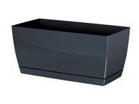 Doniczka COUBI DUPP240 z podstawką | Grafit, Kształt Prostokątny, Wymiary 12x24x11 cm, Kolor Grafit, Prosperplast