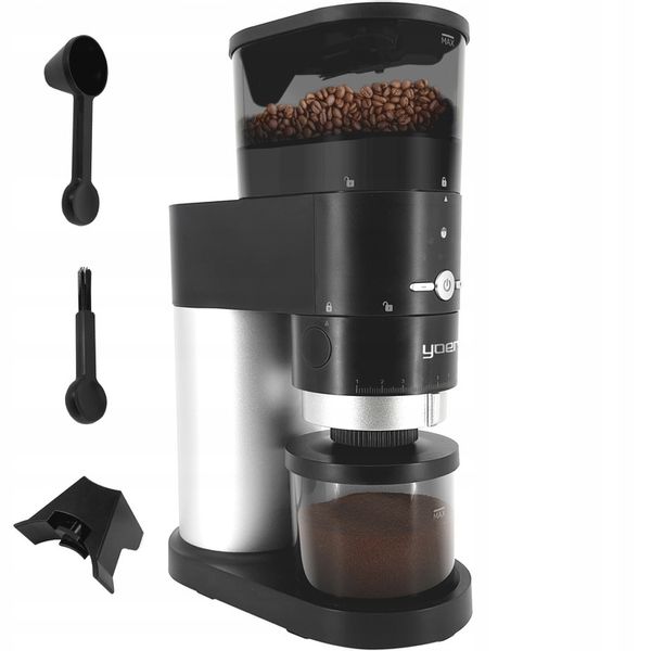 Elektryczny młynek kawy Żarnowy Yoer 150W AUTOMATYCZNY +43 Poziomy mielenia zdjęcie 1