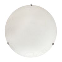 Macari lampa sufitowa plafon 30 chromowy 1x60W E27 klosz biały z wzorem