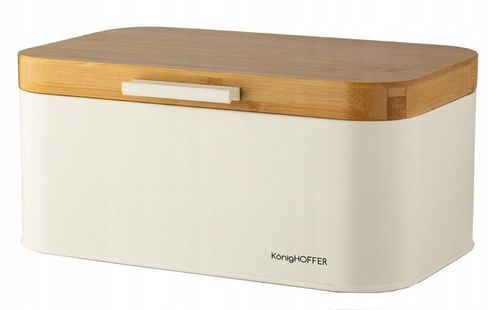 CHLEBAK STALOWY Pokrywa BAMBUSOWA POJEMNIK na PIECZYWO CHLEB BUŁKI na Arena.pl