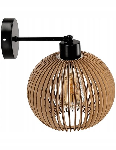 LAMPA KINKIET E27 ścienny stały loft KULA Drewno zdjęcie 6