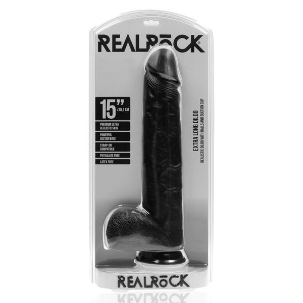 Extra Large Straight With Balls 38 Cm - Black zdjęcie 2