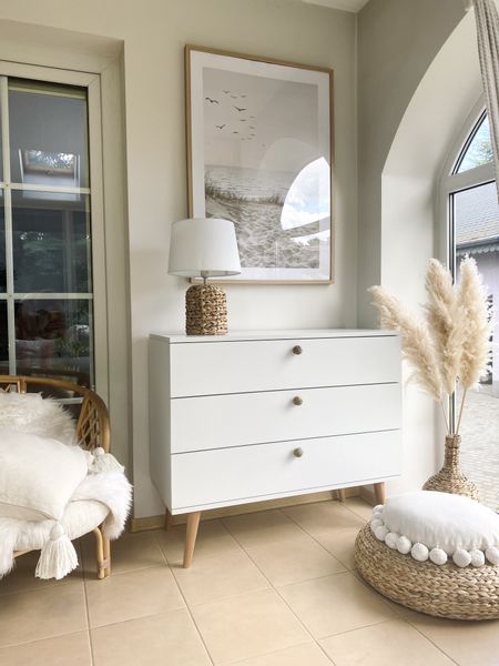 Komoda skandynawska z szufladami na wysokich nogach - Dąb Craft złoty zdjęcie 5