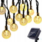 GIRLANDA SOLARNA Lampki Ogrodowe 50LED Wiszące 10m Na Balkon 4422