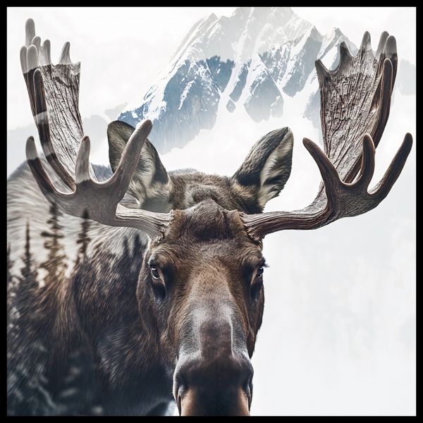 Plakat 60x60cm Łoś Duch Lasu zdjęcie 2