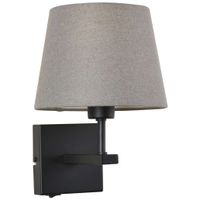 Abażurowa lampa ścienna NORTE WL-1122-1-A-BM-RO-GR do czytania czarny szary