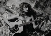 Plakat 59,4x42cm Młoda Gitarzystka