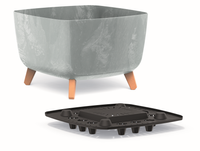 Doniczka kwadratowa GRACIA SQUARE BETON EFFECT DGQL300E-422U, Kolor Beton, Prosperplast, Wymiary 29x29x22 cm