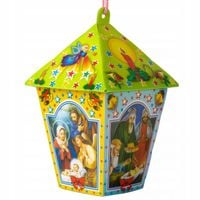 LAMPION ADWENTOWY DLA DZIECI ŚWIECĄCY LED MULTIKOLOR NA RORATY Zielony