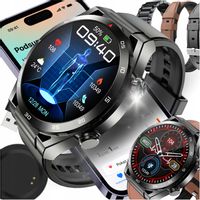 SMARTWATCH ZEGAREK TEMPERATURA CIAŁA POMIAR CUKRU GLUKOZA 3 PASKI HRV EKG