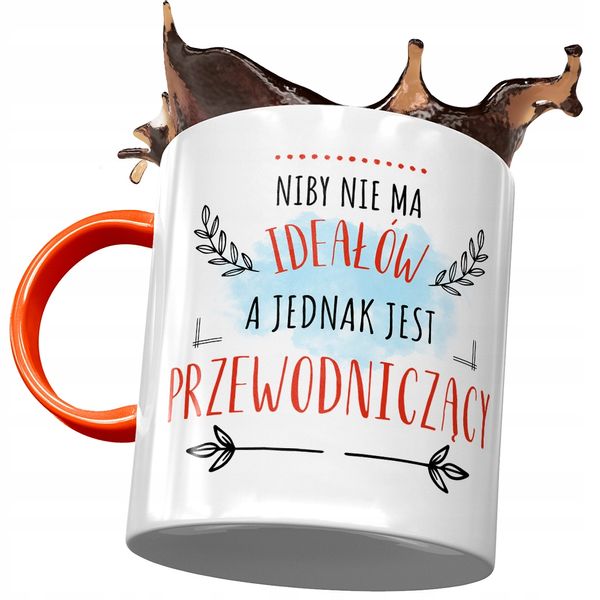 Kubek Pomarańczowy Dla Przewodniczącego Idealny Z Nadrukiem Ze Zdjęciem zdjęcie 1
