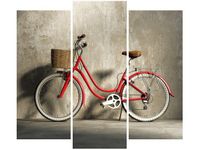 90 80CM OBRAZ T3 ELEM CZERWONY ROWER DRUK ŚCIENNY