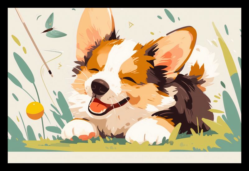 Plakat 30x20cm Beztroski Corgi zdjęcie 2