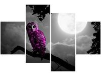 140CM 70 OBRAZ FIOLETOWA SOWA ŚCIENNY