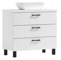 Szafka łazienkowa ROMA 80 biała z umywalką Lara (W2)