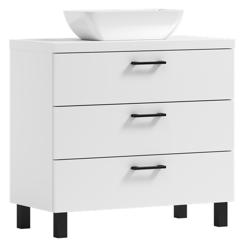 Szafka łazienkowa ROMA 80 biała z umywalką Lara (W2) na Arena.pl