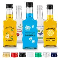 5x butelki FALA 200 ml na nalewki domowe z NADRUKIEM i zakrętkami