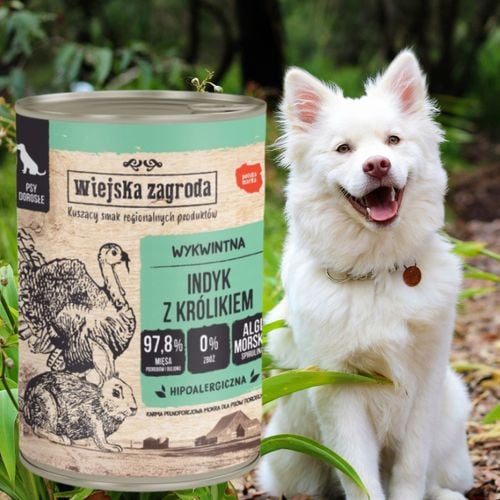karma dla psa indyk królik 400g wiejska zagroda hipoalergiczna bez zbóż na Arena.pl