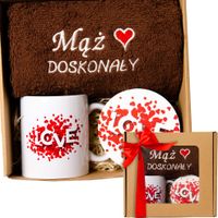 Prezent Komplet Zestaw Ręczników Walentynki Upominek Dla Par Żony Męża