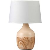 Stojąca LAMPA stołowa YVETTE 4370 Rabalux abażurowa LAMPKA biurkowa skandynawska drewno buk beżowa biała