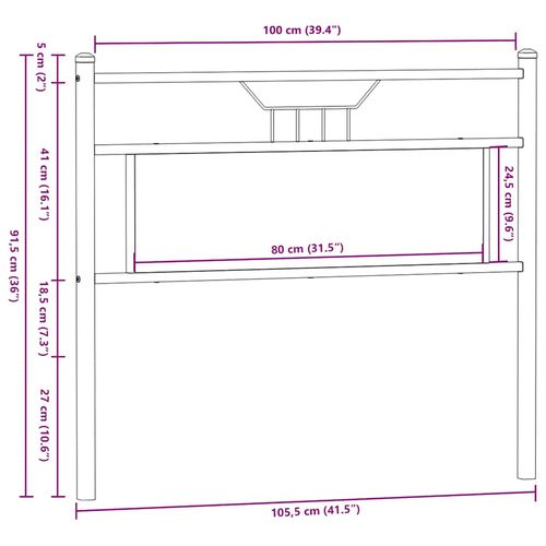 Wezgłowie łóżka, przydymiony dąb, 100 cm na Arena.pl