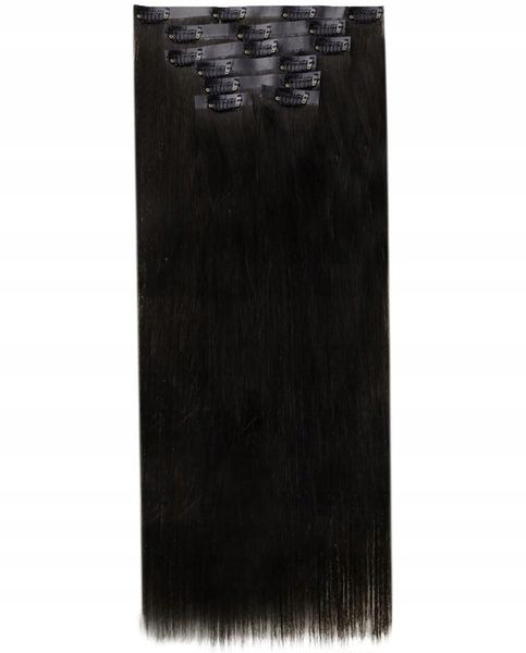 DOCZEPIANE WŁOSY Clip In Jak Naturalne Dopinki Proste Długie 6 Taśm 60 cm zdjęcie 4