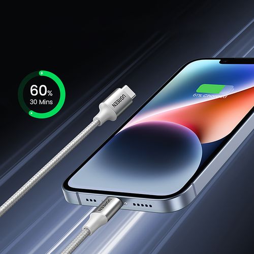 kabel przewód usb-c - iphone lightning mfi 1m - srebrny na Arena.pl