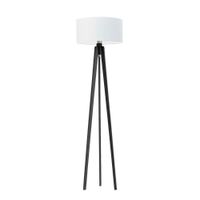Lampa podłogowa MIAMI abażur biały stelaż hebanowy