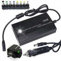 ZASILACZ UNIWERSALNY LAPTOP 100W 12-24V 230V + USB SAMOCHODOWA ŁADOWARKA