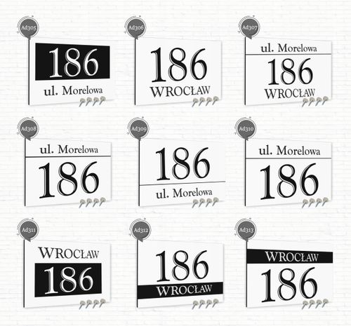Tabliczka adresowa Nierdzewna Tablica adres działki Biała 20x15 na Arena.pl