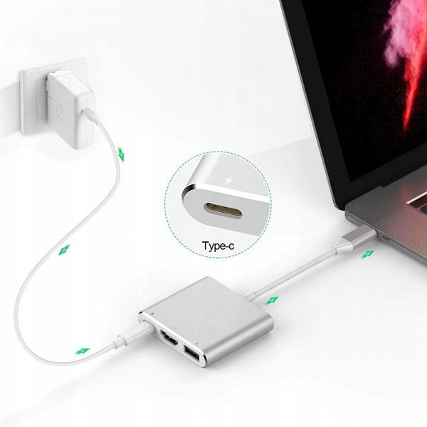 Adapter USB-C do MacBook Multiport HDMI, VGA, USB 3.0, PD USB-C 3.1 4K zdjęcie 4