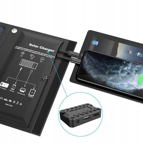 ŁADOWARKA SOLARNA 5V PANEL SOLARNY SŁONECZNY 21W na Arena.pl