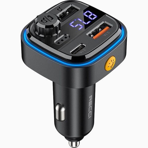 TRANSMITER SAMOCHODOWY FM BLUETOOTH LED USB i USB-C QC 3.1A RECCI zdjęcie 15