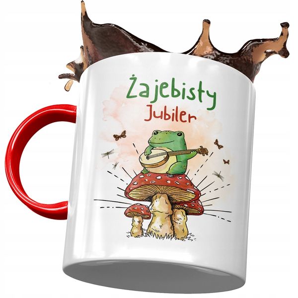 Kubek Czerwony Dla Jubilera Żajebisty Jubiler Z Nadrukiem Ze Zdjęciem zdjęcie 1