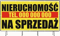 BANER REKLAMOWY 130x80cm oczkowany projekt w cenie NIERUCHOMOŚĆ NA SPRZEDAŻ