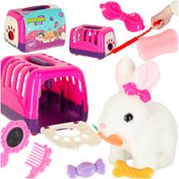 Interaktywny Królik Pluszowy Maskotka z Marchewką Chodzi Rusza Uszami