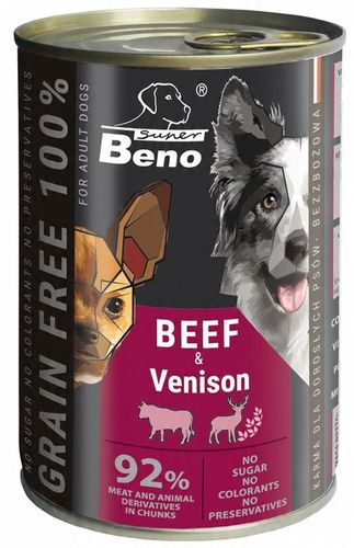 Beno Bezzbożowa Mokra Karma dla psów MIX 20x 415g Puszki dla psa 92% Mięsa na Arena.pl