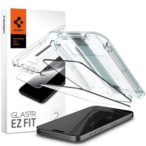 Szkło hartowane Glas.tR EZ Fit FC na iPhone 15 Pro czarne - ZESTAW 2 szt. na Arena.pl