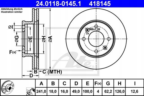 TARCZA HAM PRZOD 241X18 V ATE na Arena.pl