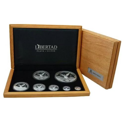 Zestaw 7 monet Mexican Libertad 1/20 - 5 uncji Srebra 2019 Proof na Arena.pl