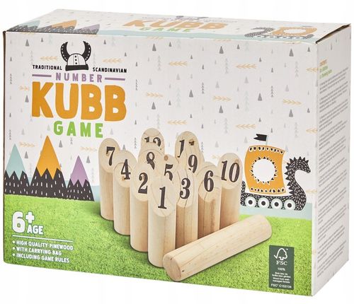 KUBB Towarzyska Gra Skandynawskie KRĘGLE z drewna szwedzka zabawa ZBIJAK 3+ na Arena.pl