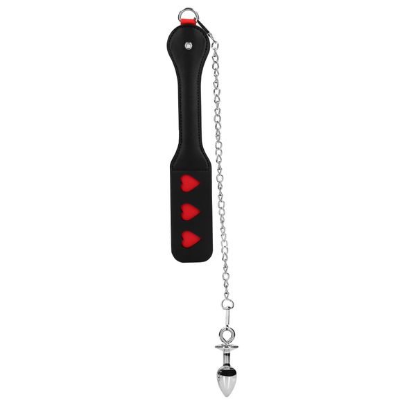Hearts Paddle With Metal Anal Plug zdjęcie 1