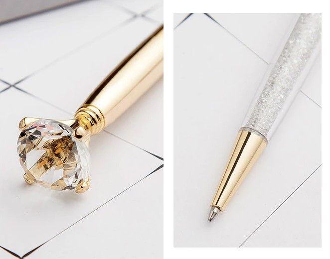 długopis Z DIAMENTEM i KRYSZTAŁKAMI biały damski zdjęcie 4